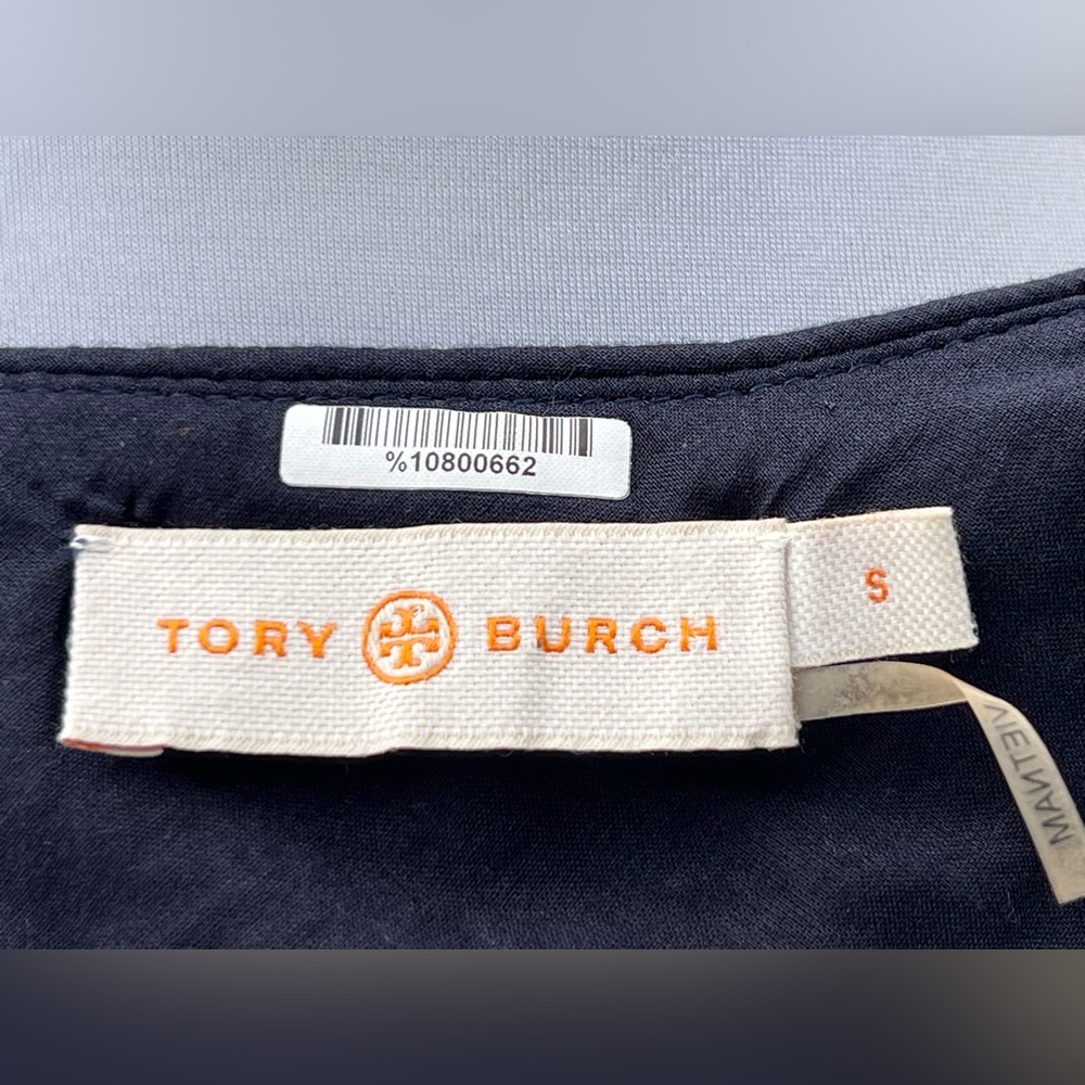 Tory Burch Navy Stripe Long Sleeve Top Size Small - Picture 6 of 8